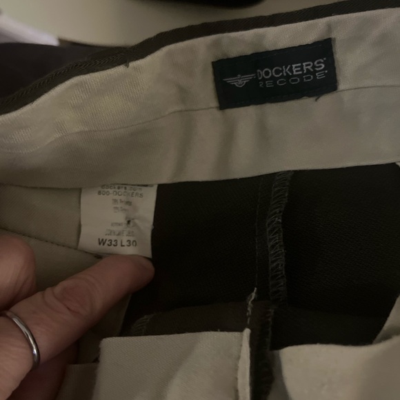 Dockers dress pants , men’s vintage dockers men’s dress cuffed olive green pants - Picture 2 of 3